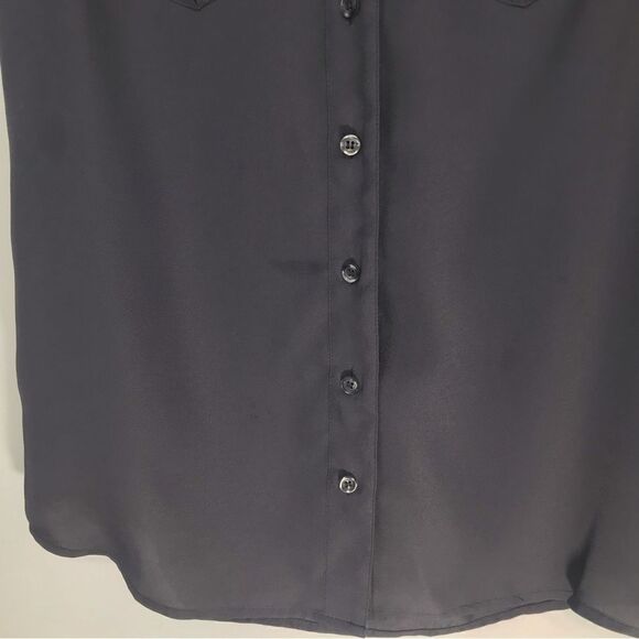J. Crew Factory Charcoal Gray Sleeveless Blouse - Picture 3 of 11